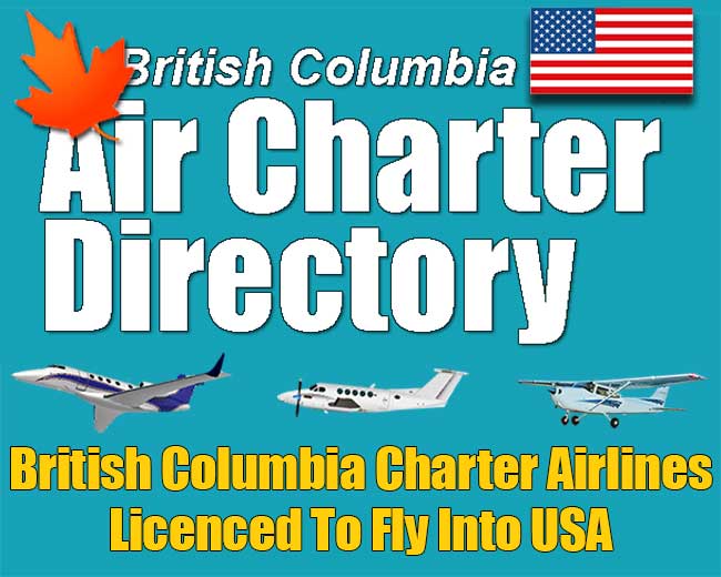 British Columbia charter flights to the USA directory banner